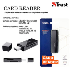 LETTORE SCHEDE USB 3 IN 1 TRUST ART.21934 BL1 - koseakasa