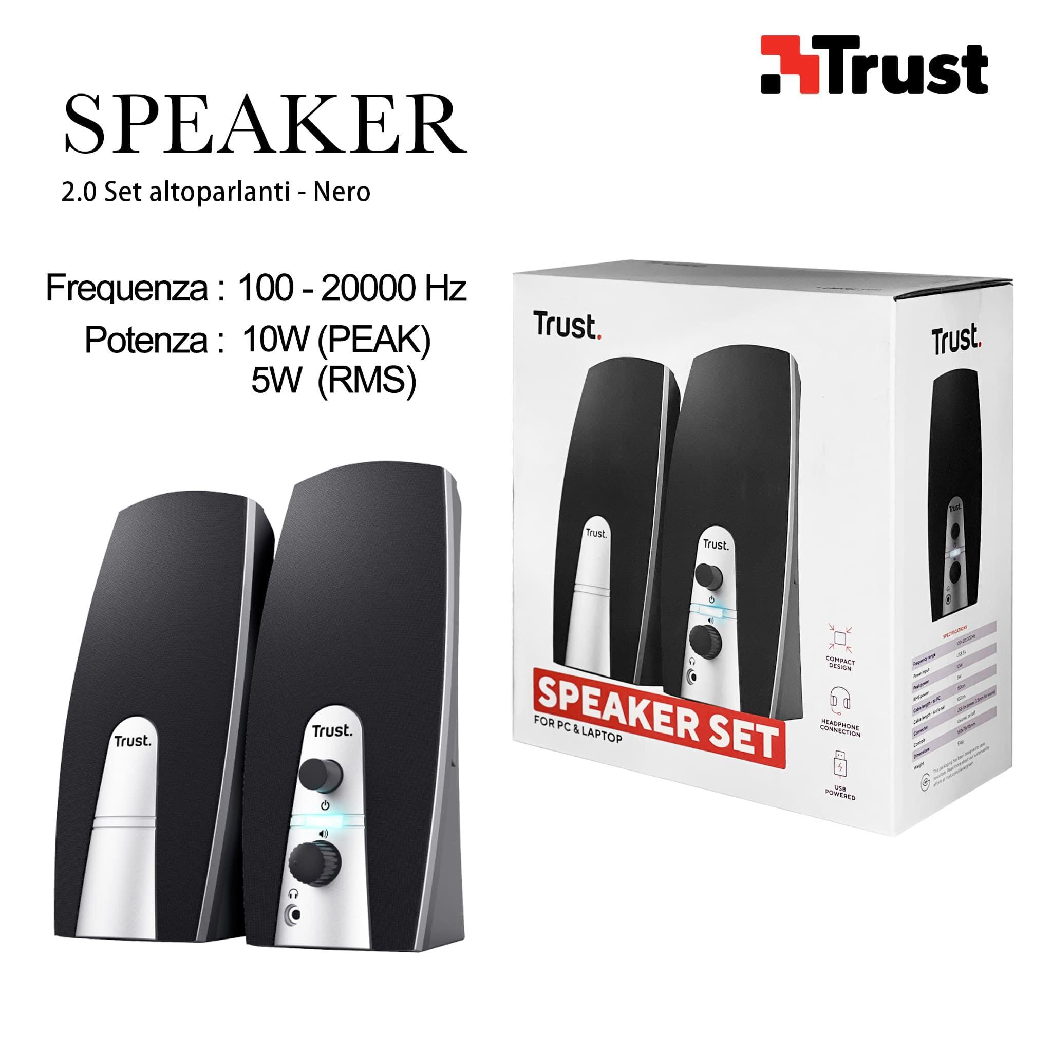 SET ALTOPARLANTI 2.0 BASICS NERO TRUST ART.24660 BL1 - koseakasa
